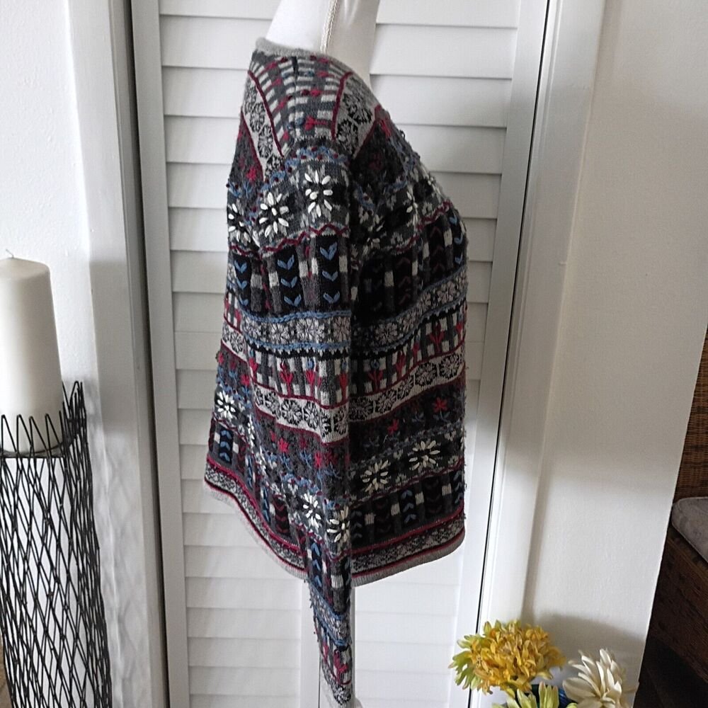 Talbot's women's vintage grey color palate Lambswool blend cardigan S‎ - Picture 5 of 9